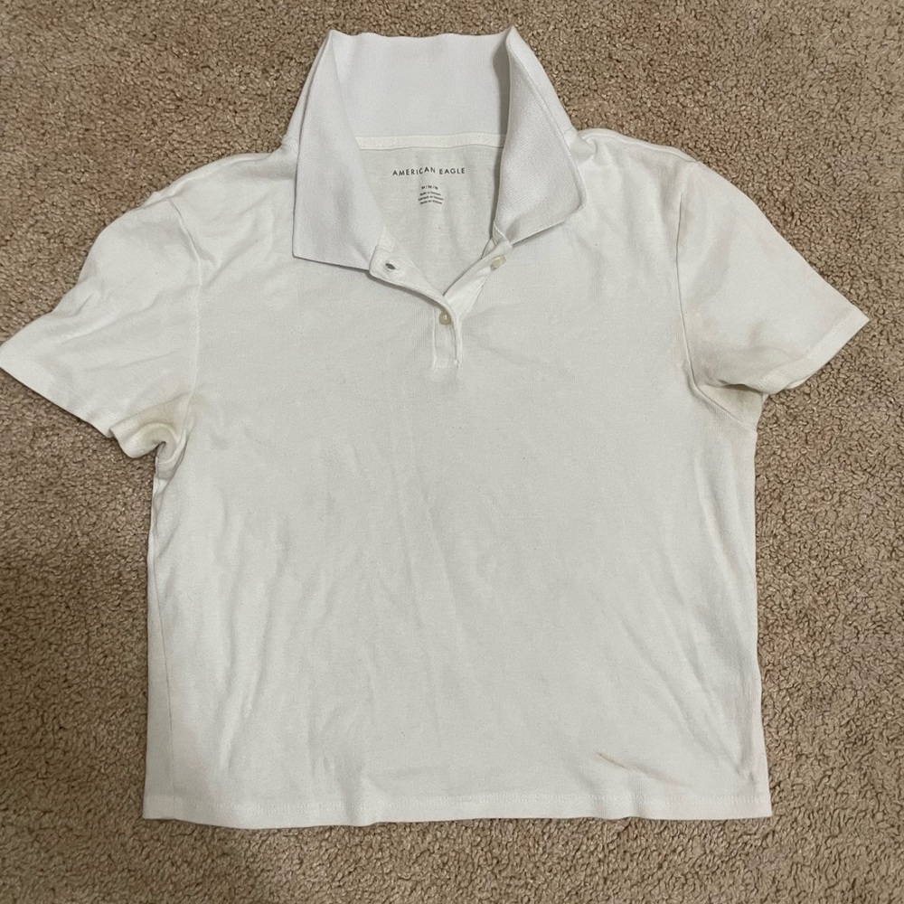 american eagle cropped polo
